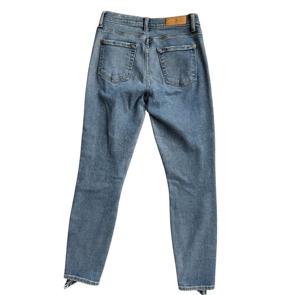 7 FOR ALL MANKIND Luxe Vintage Light Wash Ankle Skinny Jeans Size 26 - Picture 4 of 10